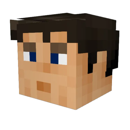 Mmoisen Minecraft avatar head, 3D render