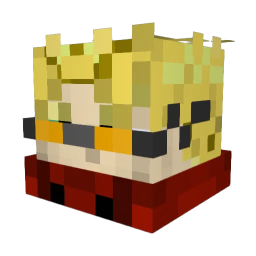 MnLoca Minecraft avatar head, 3D render