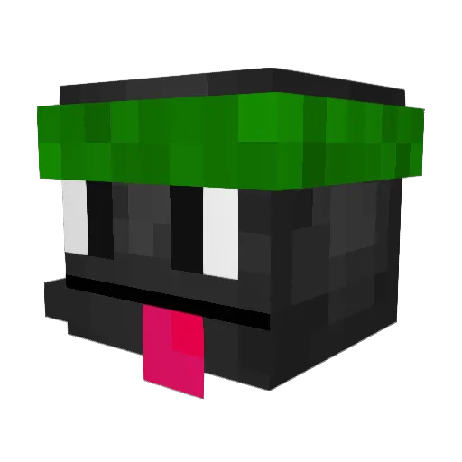 Mnju Minecraft avatar head, 3D render