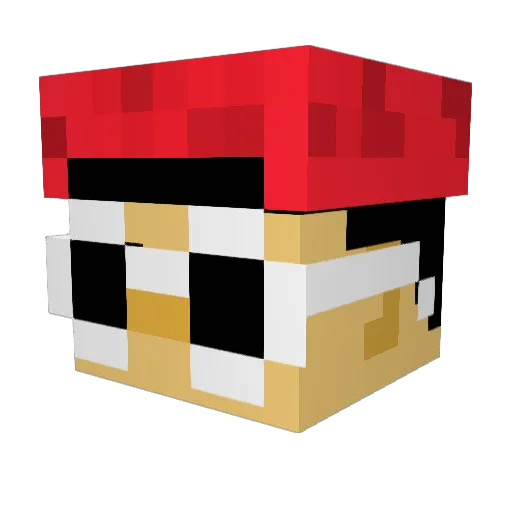 Mnm_Vevo Minecraft avatar head, 3D render