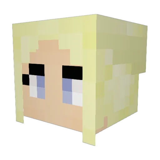 Mnova Minecraft avatar head, 3D render
