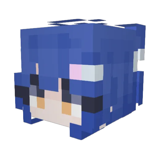 Mnyue Minecraft avatar head, 3D render