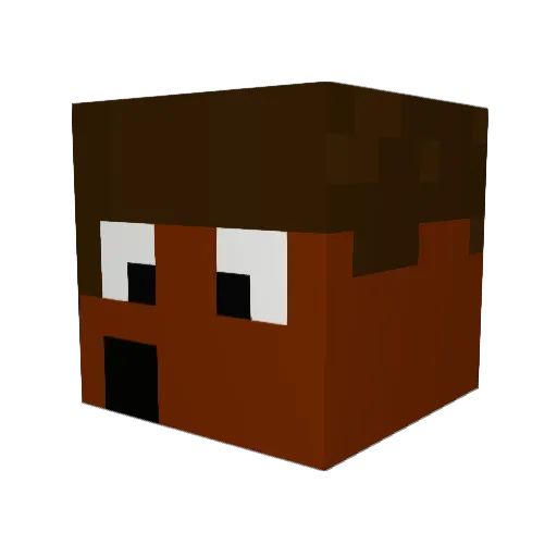 Mo4q Minecraft avatar head, 3D render