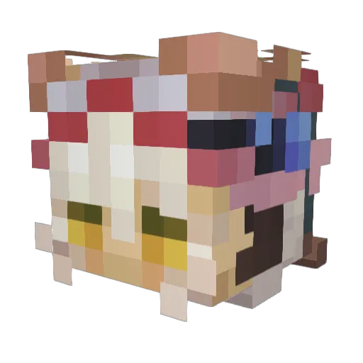 MoAKel Minecraft avatar head, 3D render