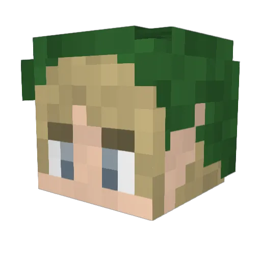 MoDaFuD Minecraft avatar head, 3D render