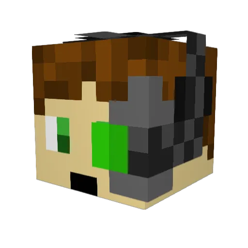 MoDoos Minecraft avatar head, 3D render