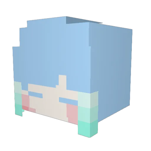MoFuMoFu_OwO Minecraft avatar head, 3D render