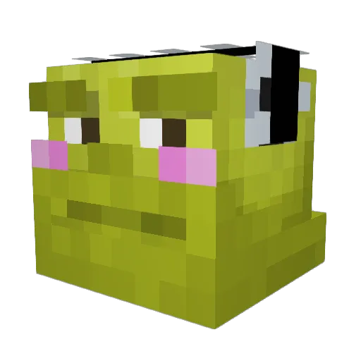 MoMania Minecraft avatar head, 3D render