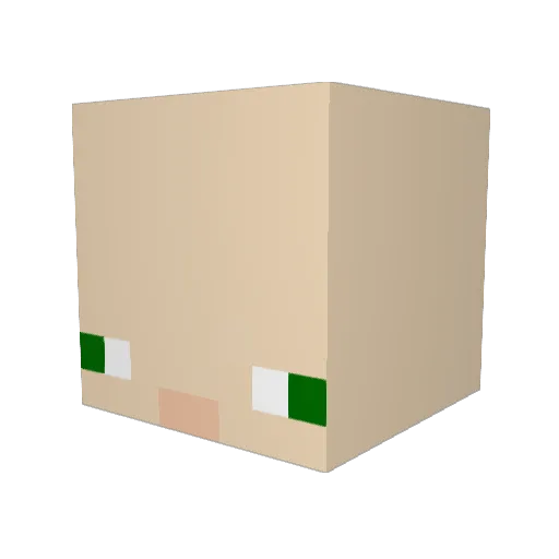 MoMoBi Minecraft avatar head, 3D render