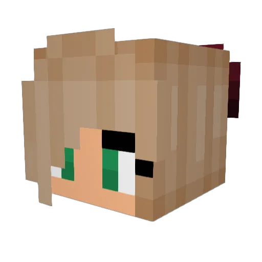 MoMoJuLi Minecraft avatar head, 3D render
