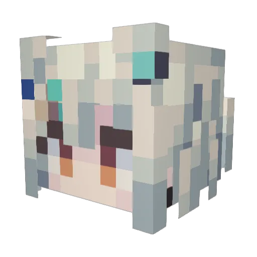 MoNine Minecraft avatar head, 3D render