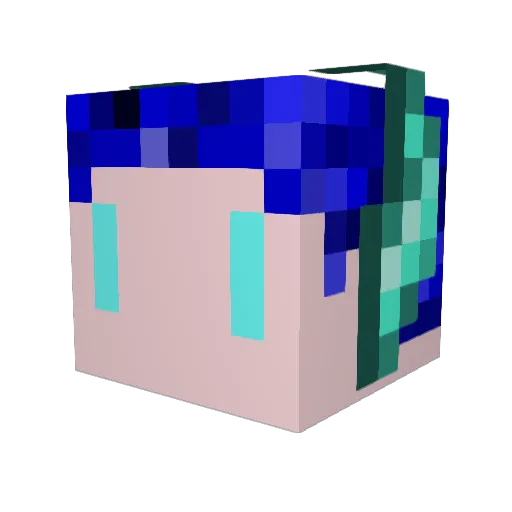 MoToKicK Minecraft avatar head, 3D render