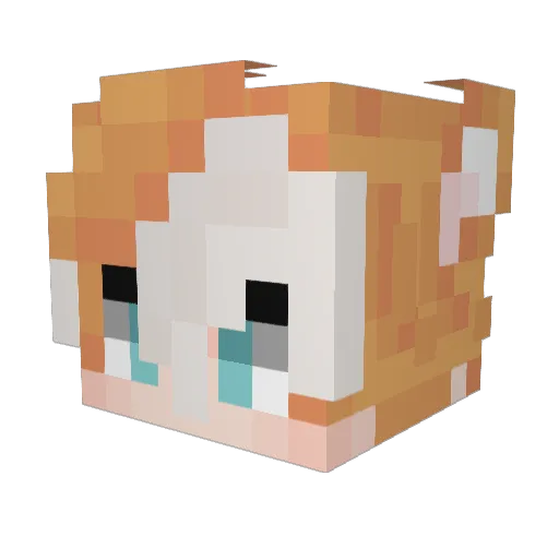 MoTuoBa Minecraft avatar head, 3D render