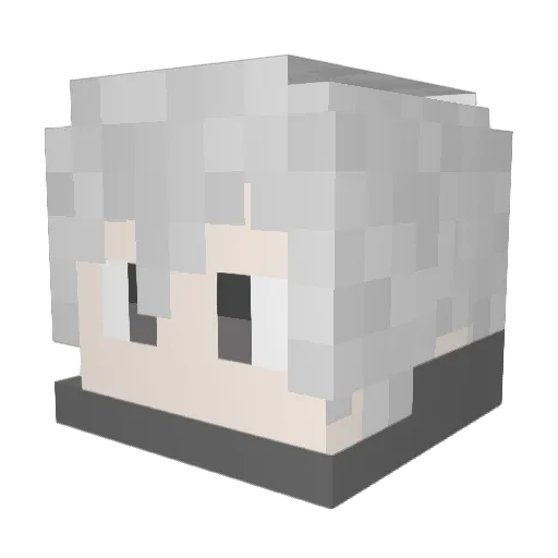Mo_Xie Minecraft avatar head, 3D render