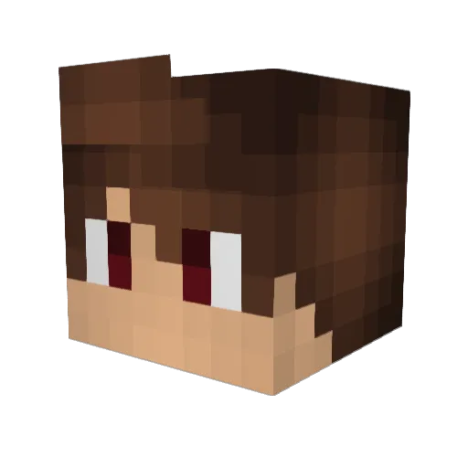 Moabinho Minecraft avatar head, 3D render