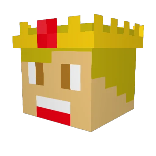Moanat Minecraft avatar head, 3D render