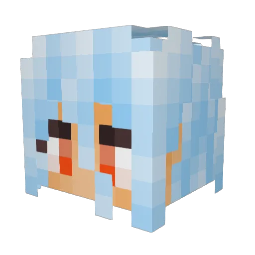 Moarigun Minecraft avatar head, 3D render
