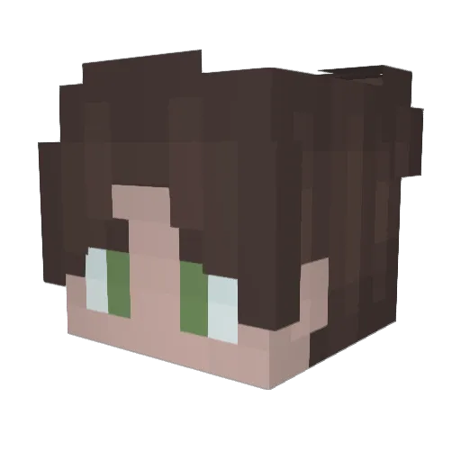 Moaterowy Minecraft avatar head, 3D render