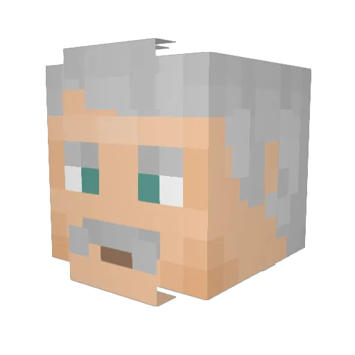 Mob1uss Minecraft avatar head, 3D render