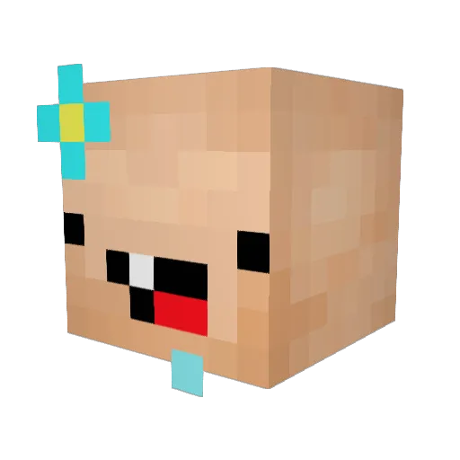 MobCro Minecraft avatar head, 3D render