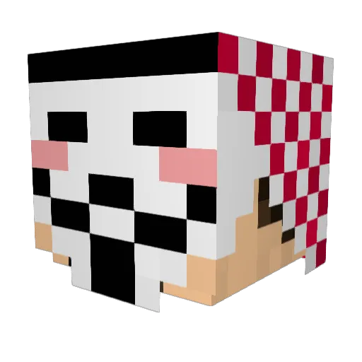 Mob_EdwarD Minecraft avatar head, 3D render