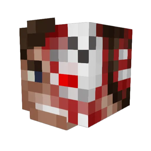 Mob_Farmer Minecraft avatar head, 3D render