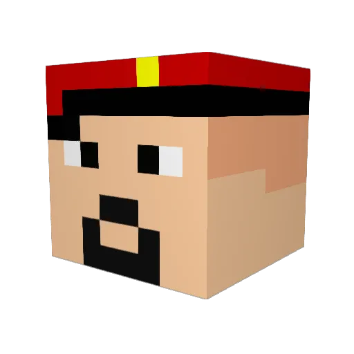Mobbiux Minecraft avatar head, 3D render