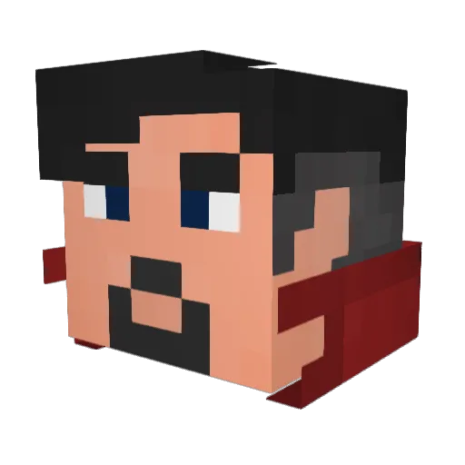 MobiusTempus Minecraft avatar head, 3D render