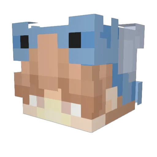 Mobiusw Minecraft avatar head, 3D render