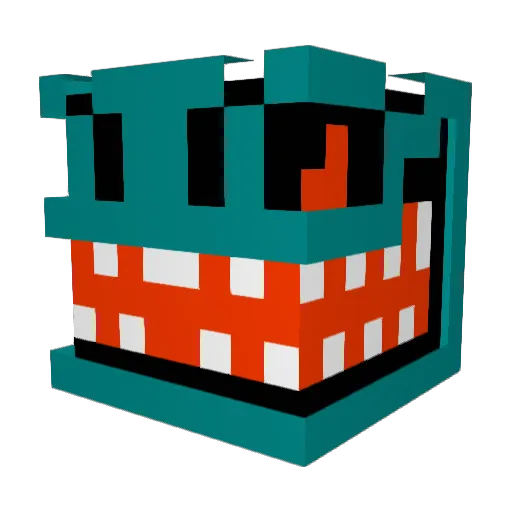 Moblin Minecraft avatar head, 3D render