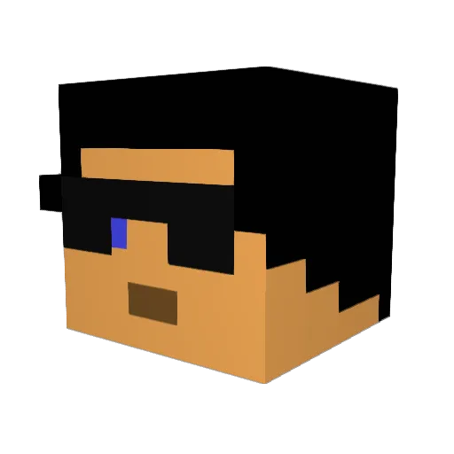 Mobulan Minecraft avatar head, 3D render