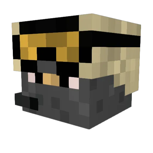 MoccaKing Minecraft avatar head, 3D render