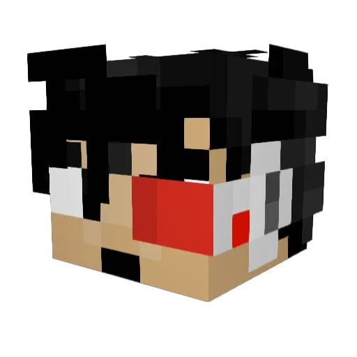 Moccas Minecraft avatar head, 3D render