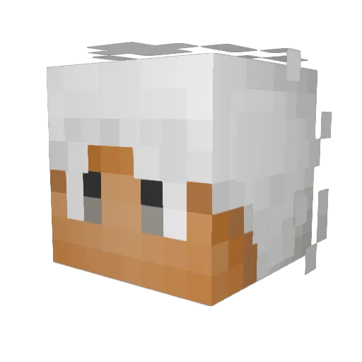 Mochandelure Minecraft avatar head, 3D render