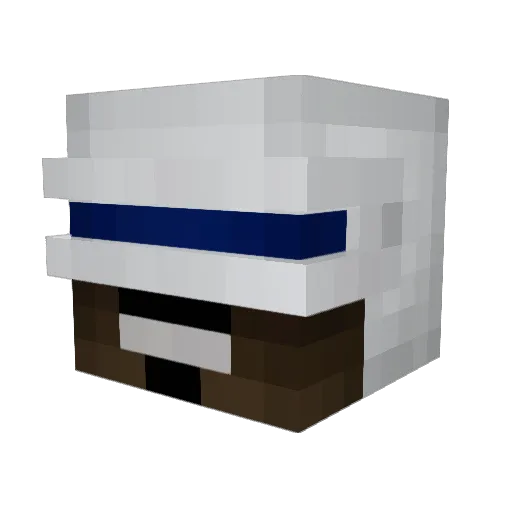 Mochecito Minecraft avatar head, 3D render