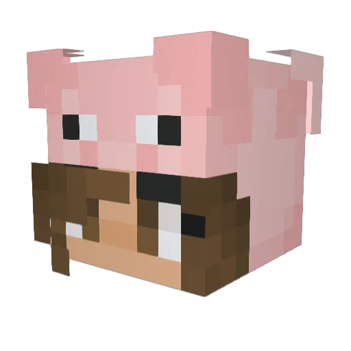Mochi107 Minecraft avatar head, 3D render