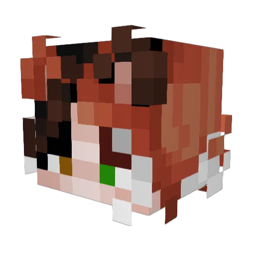MochiKitty3L Minecraft avatar head, 3D render