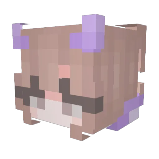 MochiMooncake Minecraft avatar head, 3D render