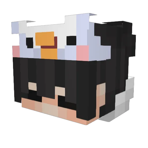 MochiiiK Minecraft avatar head, 3D render