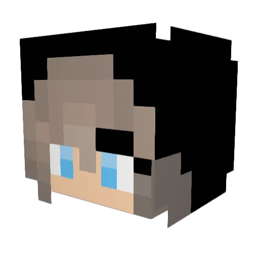 Mochileines Minecraft avatar head, 3D render