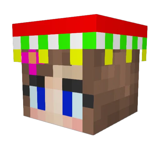 Mochlo Minecraft avatar head, 3D render