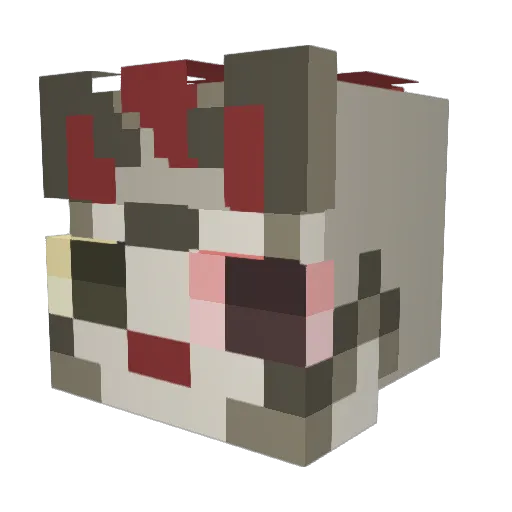 Mochums Minecraft avatar head, 3D render