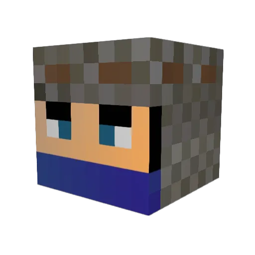 MockingbirdV Minecraft avatar head, 3D render