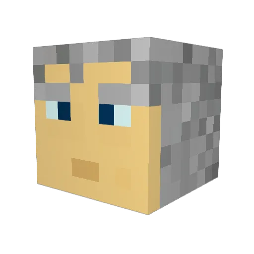 Moctezuma_I Minecraft avatar head, 3D render
