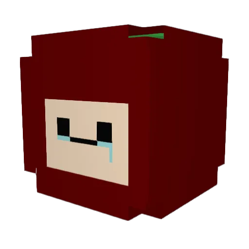 Mocus Minecraft avatar head, 3D render