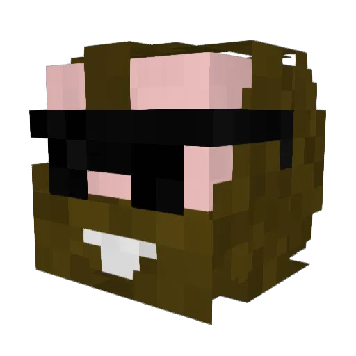 Mod1024 Minecraft avatar head, 3D render