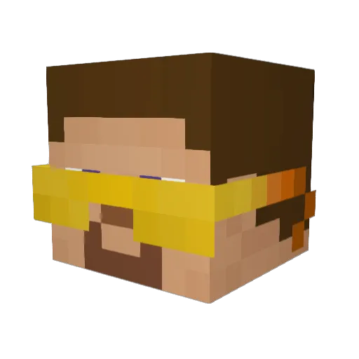 ModSteve Minecraft avatar head, 3D render