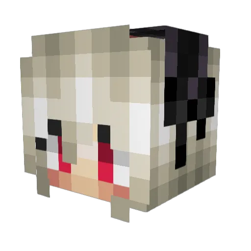 Modaoling Minecraft avatar head, 3D render