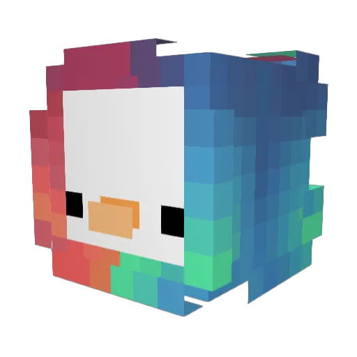 Modder_ Minecraft avatar head, 3D render