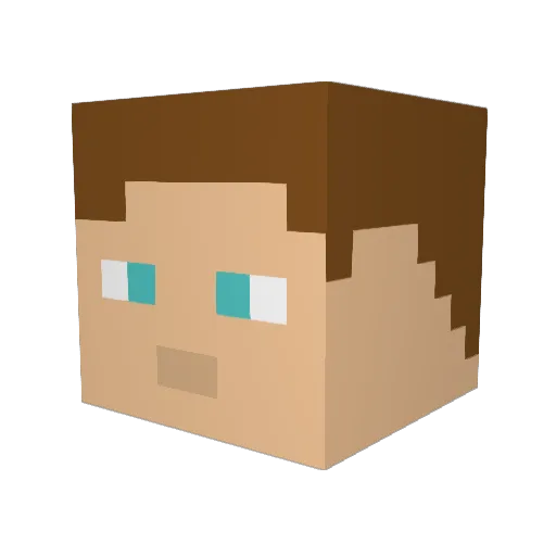 Modelo Minecraft avatar head, 3D render